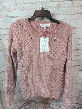 Pink Rose Women's Chunky Knit Sweater - Dusty Pink Xs Nwt